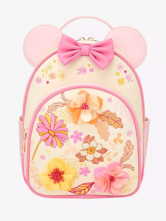 Loungefly Handbags - New Disney Minnie Mouse Flower Magnetic Ears Mini Backpack